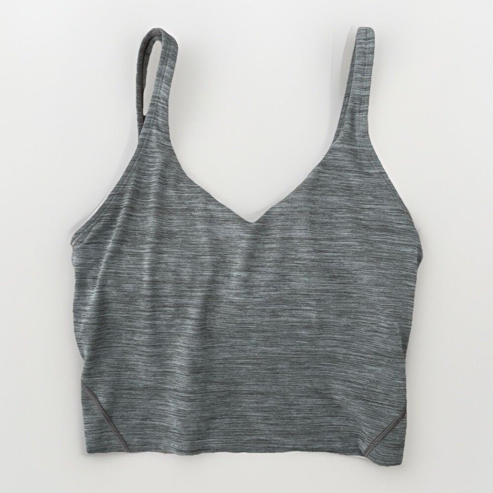 Lululemon Align Tank Womens Size 4 Heathered Gray Athleisure Gym Padded